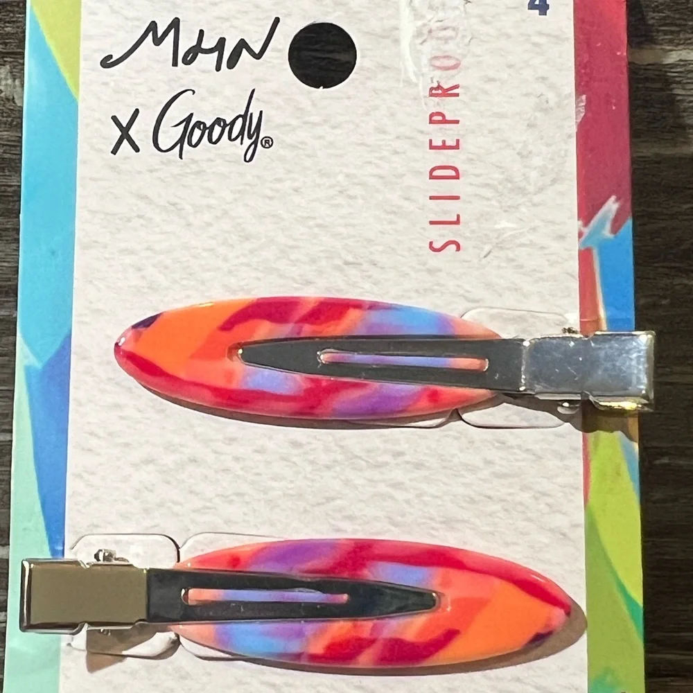 Goody X Morgan Harper Nichols SlideProof Makeup Hair Clips Multicolor 4‎ New